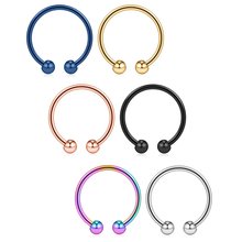 316L Surgical Steel Non-Piercing Fake Faux Clip On Septum Nose Hoop Ring Body Jewelry Piercing Unisex 20 Gauge 5/16"(8mm) 2-6PCS 2024 - buy cheap