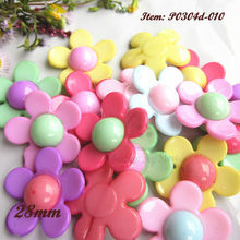 144pcs 28mm(44L) Mixed color 1 holes flat flower decorative buttons for sewing Craft scrapbook can be sewing or tackiness 2024 - buy cheap