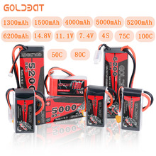 GOLDBAT lipo батарея 1300mah 1500mah 4000mah 5000mah 5200mah 6200mah 7,4 v 11,1 v 14,8 v 50C-100C для pfv RC автомобиля вертолета Traxxas 2024 - купить недорого