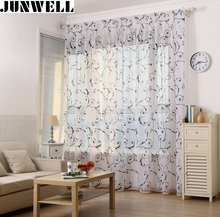 Wholesales Chic Room Floral Tulle Curtain Window Door Balcony  Lifting Sheer Valance Burn Out Organza Pencil Pleating 1PC/LOT 2024 - buy cheap