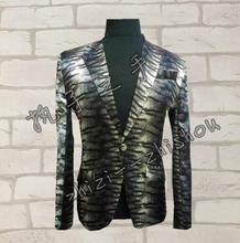 Men Leopard Suits Designs Homme Terno Stage Costumes For Singers Men Sequin Blazer Dance Clothes Jacket Style Dress Punk Rock 2024 - buy cheap