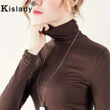 Kislady 2020 New Spring Vintage Elegant Turtle Neck T Shirt Plus Size Fashion Long Sleeve Women Shirts XXXL Hot Korean Clothes 2024 - buy cheap