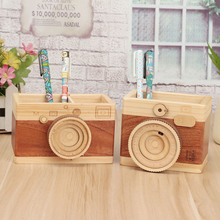New Creative Retro Wooden Mini Camera Model Pen Holder Storage Ornaments Desktop Crafts Home Decoration Stationery Gifts 2024 - buy cheap