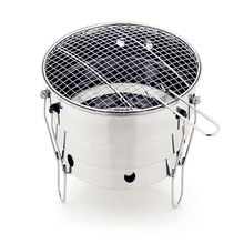 Small  Outdoor Stainless Steel Portable BBQ Grilled Net Camping Picnic Charcoal Folding Oven 2024 - buy cheap