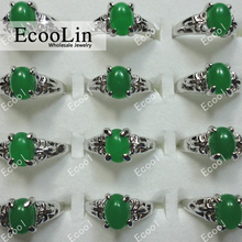 300Pcs Hot Sale Classic Green Malay Silver Plated Rings For Women Whole Jewelry Bulk Lots Free Shipping RL007 2024 - buy cheap