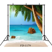 Orla praia palmeira de vinil fundo, para fond fotografia, casamento, bebê, banho, pano de fundo, fotochamada 2024 - compre barato