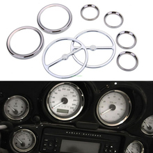 scooter parts/ 8pcs Chrome Speedometer Gauges Bezels and Horn Cover case for Harley Davidson Touring / free shipping 2024 - buy cheap