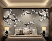 Chinese style classical jewelry plum 3d wallpaper mural papel de parede,living room sofa TV wall bedroom wall papers home decor 2024 - buy cheap