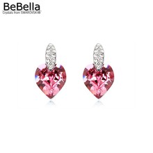 BeBella-pendientes de cristal con forma de corazón para mujer, aretes hechos con cristales Swarovski, joyería de moda, regalo 2023 - compra barato