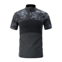 Camuflagem do exército tático camisa de manga curta homens multicam preto secagem rápida caça caminhadas ao ar livre t camisas combate militar camisas 2024 - compre barato