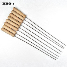 Big sale 8 pcs 16.5inch BBQ Skewers Barbecue BBQ Needle Stainless Steel Skewer Barbeque Needle w/ PP Handle Grilling BBQ Stick 2024 - buy cheap