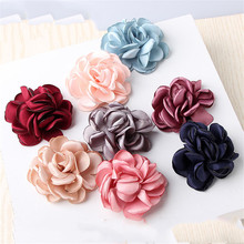 Wholesale 30PCs 60MM handmade Flatback chiffon fabric korea style flowers ornament accessories floral button patch sticker craft 2024 - buy cheap