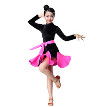 Танцевальный костюм для девочек для латинских танцев, джазовых танцев, детский командный танцевальный костюм для соревнований, одежда для упражнений, Детские платья для девочек 2024 - купить недорого