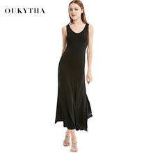 Summer Elegant Vitage Dress Women Long Cotton Casual Dress Side Split Tank Dress Sleeveless beautiful slim beach Dress Q16069 2024 - buy cheap