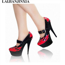 LAIJIANJINXIA New Women's Pumps 15CM High Heel Platforms Buckle Shoes Star / Model Shoes, Sexy Party High Heels Women Shoes 2024 - buy cheap