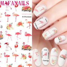 1 Sheet Nail Art Decoration 3d Nail Decal Flower Flamingo Bird Rose Sticker For Manicure Tips Sliders Adhesive Self Tip JF4745 2024 - buy cheap