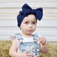 Popular 2020 Large 7" Hair Bow Textured Fabric Elastic Kids Girl Pop Headband New Arrival DIY Hair Accessories Headwrap Headwear 2024 - buy cheap