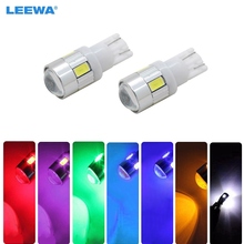 LEEWA 4pcs Car DC12V T10 W5W 194 168 Wedge 6 SMD 5630 LED Light Bulb With Lens White,red,blue,green,yellow,pink,ice blue #CA1719 2024 - buy cheap