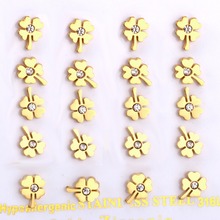 LUXUKISSKIDS 10pairs/lot Heart leaf stud Earrings stainless steel gold For men&women Never Change Color 2024 - buy cheap