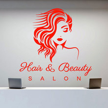 Styling hairdressing beauty vinyl sticker barber shop beauty salon salon storefront decoration mural removable wall sticker MF48 2024 - buy cheap