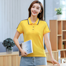 Baharcelin-Polo de algodón para mujer y niña, camiseta de manga corta con cuello vuelto, camisetas de algodón, Tops para mujer 2019 2024 - compra barato