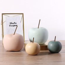 Cerámica creativa nórdica para decoración de manzana, armario de TV Simple para sala de estar, accesorios de vestir suaves para el hogar, adorno de frutas, artesanías, regalo 2024 - compra barato