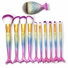 AiceBeu 1/10/11PCS Mermaid Makeup Brushes Foundation Blending Powder Eyeshadow Contour Concealer Blush Beauty Make Up Tool Kit 2024 - buy cheap