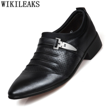 Zapatos de cuero blancos para hombre, calzado Formal elegante para boda, oficina, con agujero de ventilación, talla grande, Sepatu Slip On Pria 2024 - compra barato