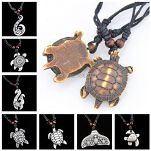 Imitação de osso de yak, brinquedo tartaruga havaiana pra homens e mulheres, colar com pingente, presente amuleto 2024 - compre barato