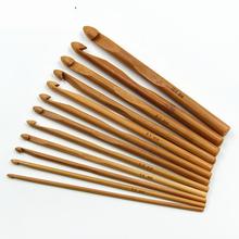 12pçs conjunto de agulhas de crochê de bambu diy, agulha de tricô, cabo, fio de tecer para casa, ferramentas domésticas, 3mm-10mm 2024 - compre barato