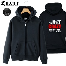Atom Electron Model Structure I'm Not Crazy My Mother Had Me Tested Man Boys Full Zip Winter Fleece Hooded Coat Jackets ZIIART 2024 - buy cheap