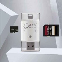 3 in 1 Lightning/Micro USB/USB 2.0 Memory Card Reader SD OTG Micro SD/SDXC/SDHC TF For IOS iPhone Android 8pin Multi Smart 2024 - buy cheap