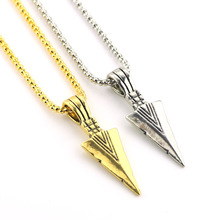 Men's Necklaces Arrow Head Pendant Long Chain Necklace for Mens Gold color Geometric Triangle Vikings Kolye Fashion Jewelry 2024 - buy cheap