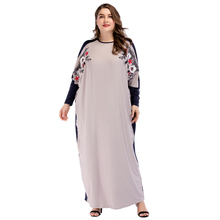 Vestido muçulmano abaya, plus size, oriente médio, feminino, manga morcego, kaftan, islâmico, arábia turco, bordado, vestidos maxi 2024 - compre barato