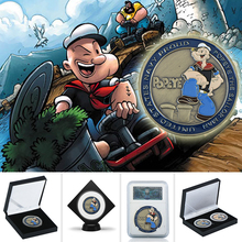 WR Colored Popeye Bronze Plated Commemorative Coin Birthday Gifts United States Navy Proud Metal Challenge Coin for Collection 2024 - buy cheap