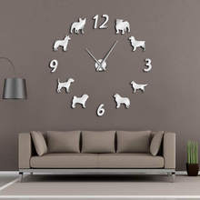 Different Dog Breeds Large Wall Clock Dog Lovers Pet Owners Home Decor Giant Wall Clock Modern Design DIY Puppies Wall Watch 2024 - buy cheap