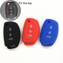 3 Buttons Silicone Remote Car-Styling Key Cover Case For Hyundai i10 i30 IX25 IX35 IX45 Elantra Accent 2024 - buy cheap