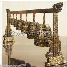 Exquisito antiguo trabajo tibetano de cobre, instrumento Musical chino, campanas de dragón de bronce, estatua de campana, antiguo, tradicional para hombres 2024 - compra barato