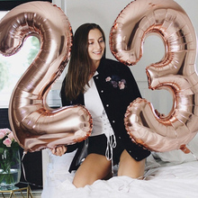 Big Number Birthday Balloons Rose Gold Number 0-9 Foil Balloon Birthday Wedding Party Decorations Kids Baby Shower Large Globos 2024 - buy cheap