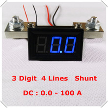 RD 0.56" Digital Ammeter dc 0-100A Four wires 3 digit Current AMP Panel Meter with Shunt led Display Color 3 pieces / lot] 2024 - buy cheap