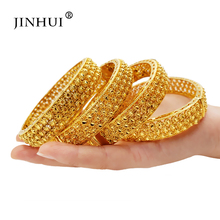 Jin Hui New Fashion Luxury Gold Color Jewelry Bangles for Women Ethiopian Bracelets Middle East African Party wedding Gifts 2024 - buy cheap