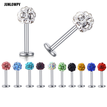 JUNLOPWY  Surgical Steel Lip Piercing Tragus Helix Cartilage Labret Ring Ear Bar Barbell Wholesale Sexy Body Jewelry 16g 50pcs 2024 - buy cheap