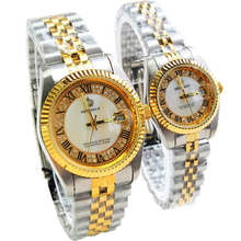 Hk marca reginald relógio amantes de quartzo concha calendário dourado relógio de aço presente relógio 157989 2024 - compre barato