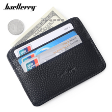 Супер тонкий маленький кошелек Baellerry для кредитных карт, мужской кожаный тонкий кошелек, брендовая дизайнерская мужская сумка для карт 2024 - купить недорого