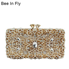 Bee In Fly Luxury Shinning Evening Handbag Crystal Clutch Bag Women Evening Bag Wedding Purse Bride Pochette Bags 2024 - buy cheap