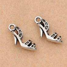 KJjewel-Charms de plata del Tíbet para mujer, pulsera de joyería de tacón alto, accesorios hechos a mano, 20x9mm 2024 - compra barato