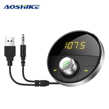 AOSHIKE Wireless Receiver Bluetooth FM Transmitter Modulator Car Kit FM Radio 12V 24V Car Charger Music Player Digital Display 2024 - buy cheap