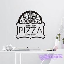 Adesivo de pizza expresso restaurante decalque cartaz da arte do vinil decalques de parede decoração mural da pizza decalque de vidro da pizza 2024 - compre barato