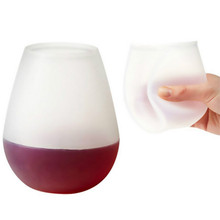 Copa plegable de vino de silicona plegable copas de vino de goma irrompibles para viajes al aire libre Camping 14oz 2024 - compra barato
