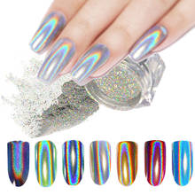 Laser Nail Glitter  Nail Powder Peacock Mirror Powder Rainbow Nail Art Glitter Dust Pigment Chrome Decorations 2024 - buy cheap